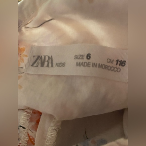 Zara Girls Beige Blue Floral Ruffle
Top Dress - Picture 3 of 4